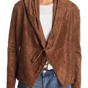 BLANKNYC Faux Suede Hoodie Cardigan New